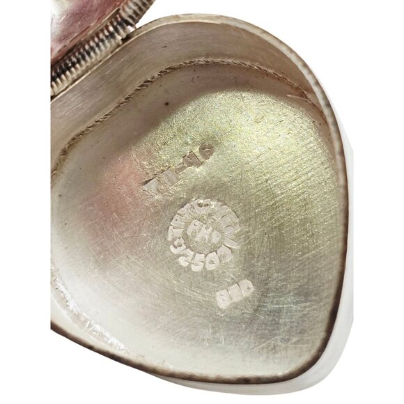 Vintage Sterling Heche En Mexico Tm-46 Heart Pill Box (A8762) - Picture 5 of 7
